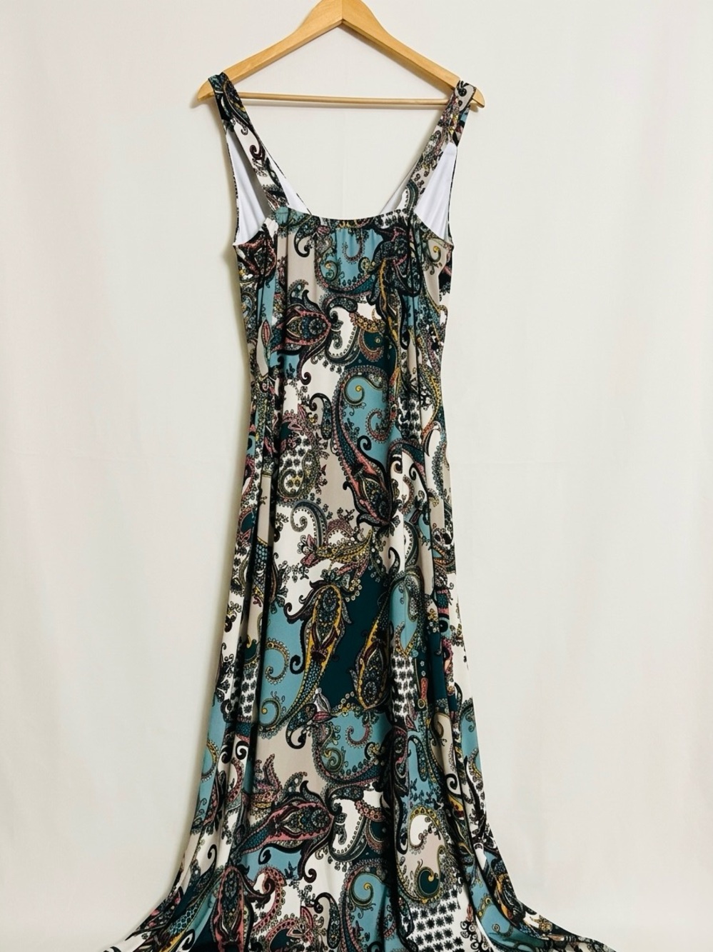 Paisley V-Neck Maxi Dress in Blue and Brown - Picture 5 of 12